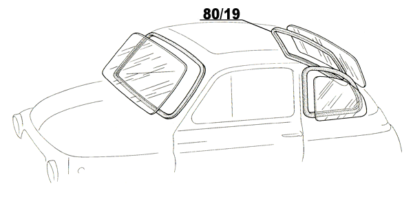 Guarnizione lunotto 500 L