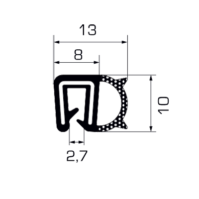 051210 Guarnizione a battuta laterale al metro
