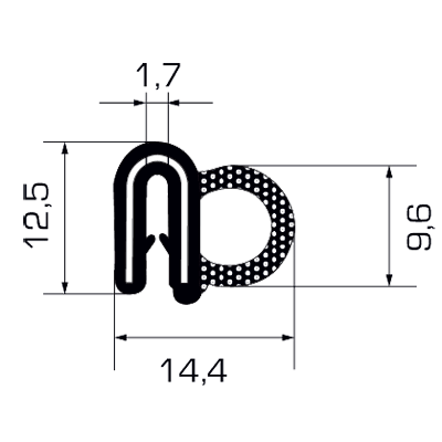051215 Guarnizione a battuta laterale al metro