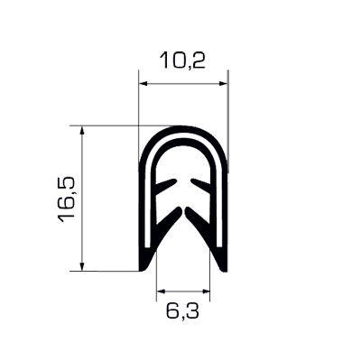 051004 Copribordo in PVC con anima metallica