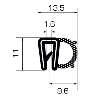 051313 Guarnizione a battuta laterale al metro