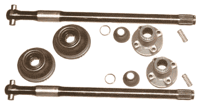 Serie semiassi con scorrevoli e cuffie diametro 25mm