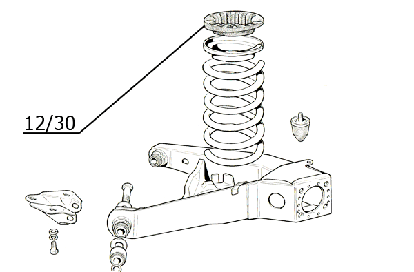 1230 Gomma appoggio molla sospensione posteriore