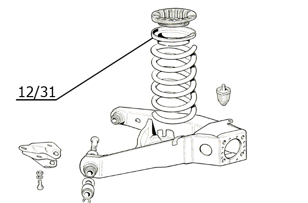 1231 Anello metallico appoggio molla sospensione