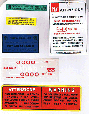 4067 Serie adesivi motore 500FL