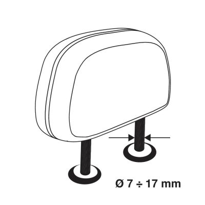 60426-D-03 Griglia divisoria telescopica 4 elementi, applicazione al poggiatesta
