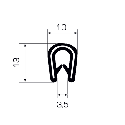 850001112F Copribordo in PVC con anima metallica