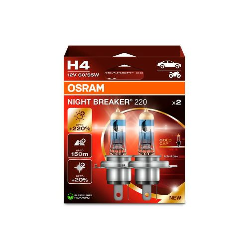 O64193NB2202HB-C-01 Coppia lampade 12V Night Breaker 220 – H4 - 60/55W