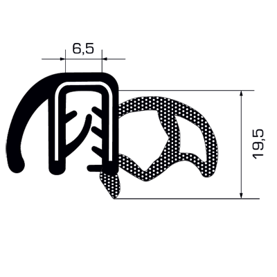 052225 Guarnizione a battuta laterale al metro