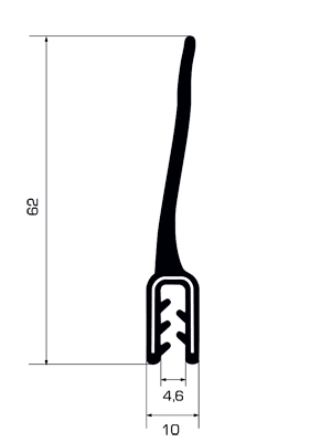Guarnizione a battuta superiore al metro