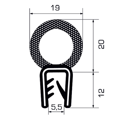 058509 Guarnizione a battuta superiore al metro