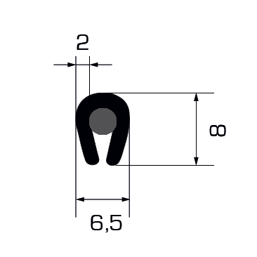 Copribordo in PVC con collante