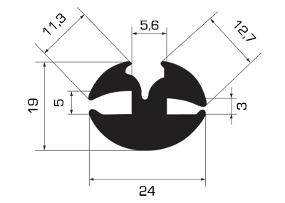 621707119L Guarnizione vetro-lamiera