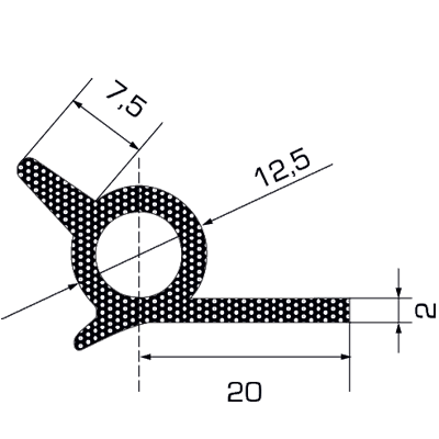 Guarnizione gommata da incollare