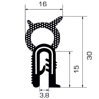 827047115L Guarnizione a battuta superiore al metro