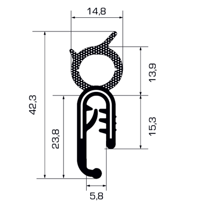 827382115R Guarnizione a battuta superiore al metro