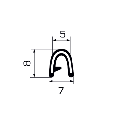 Copribordo in PVC con anima metallica