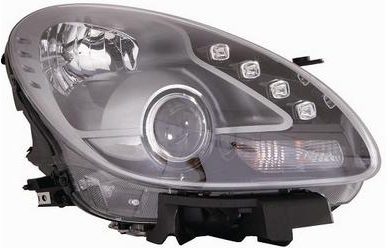 50547542 PROIETTORE DESTRO H7-H1 CON MOTORE ELETTRICO A LED PARABOLA NERA GIULIETTA32